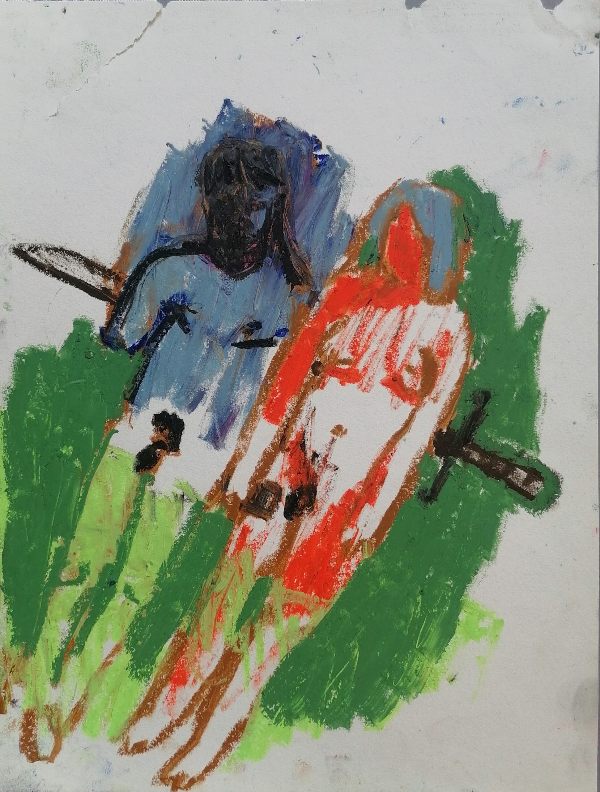 of free will (2026) oil pastels on paper 22x28,7cm