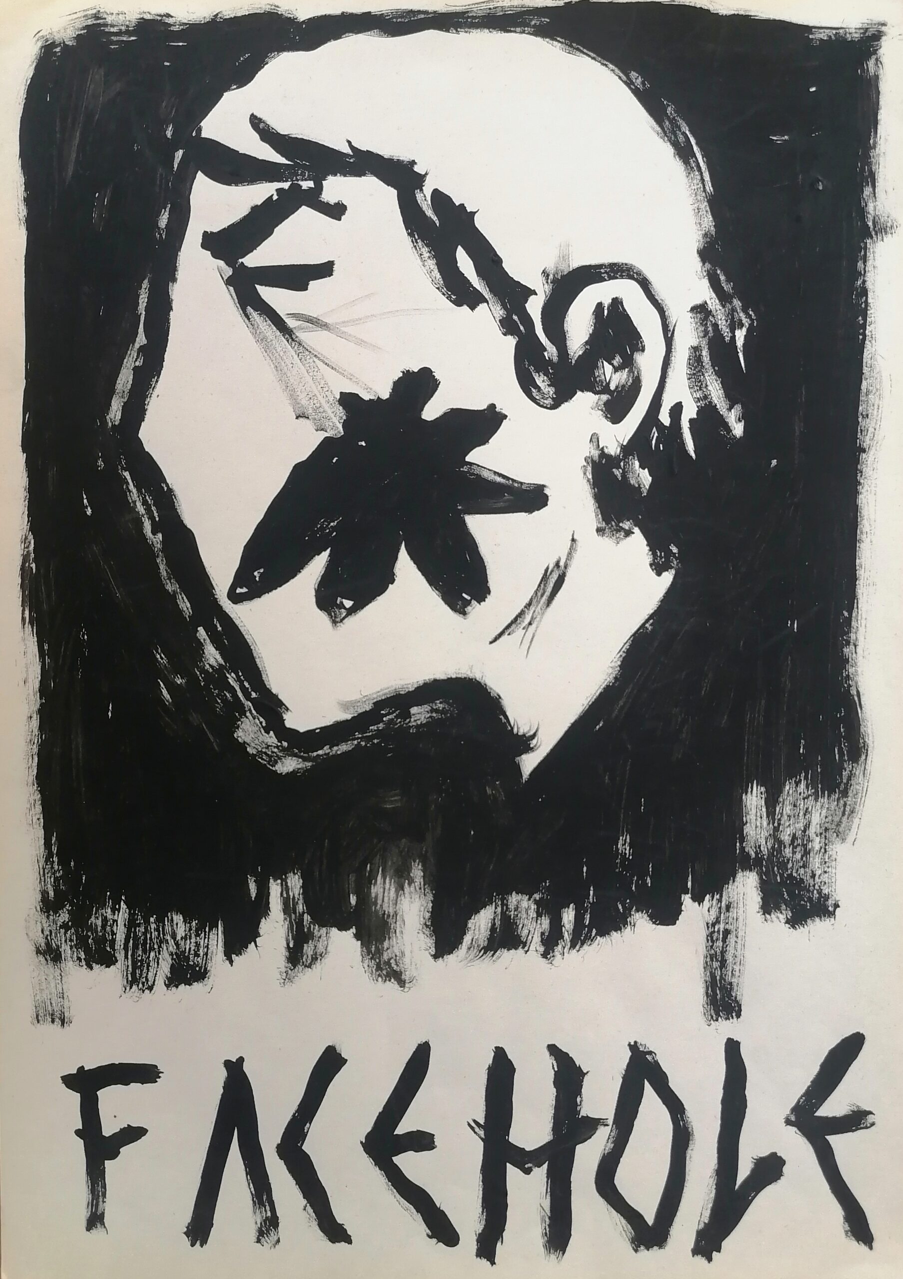 facehole (2021) acrylic on paper 42x30cm