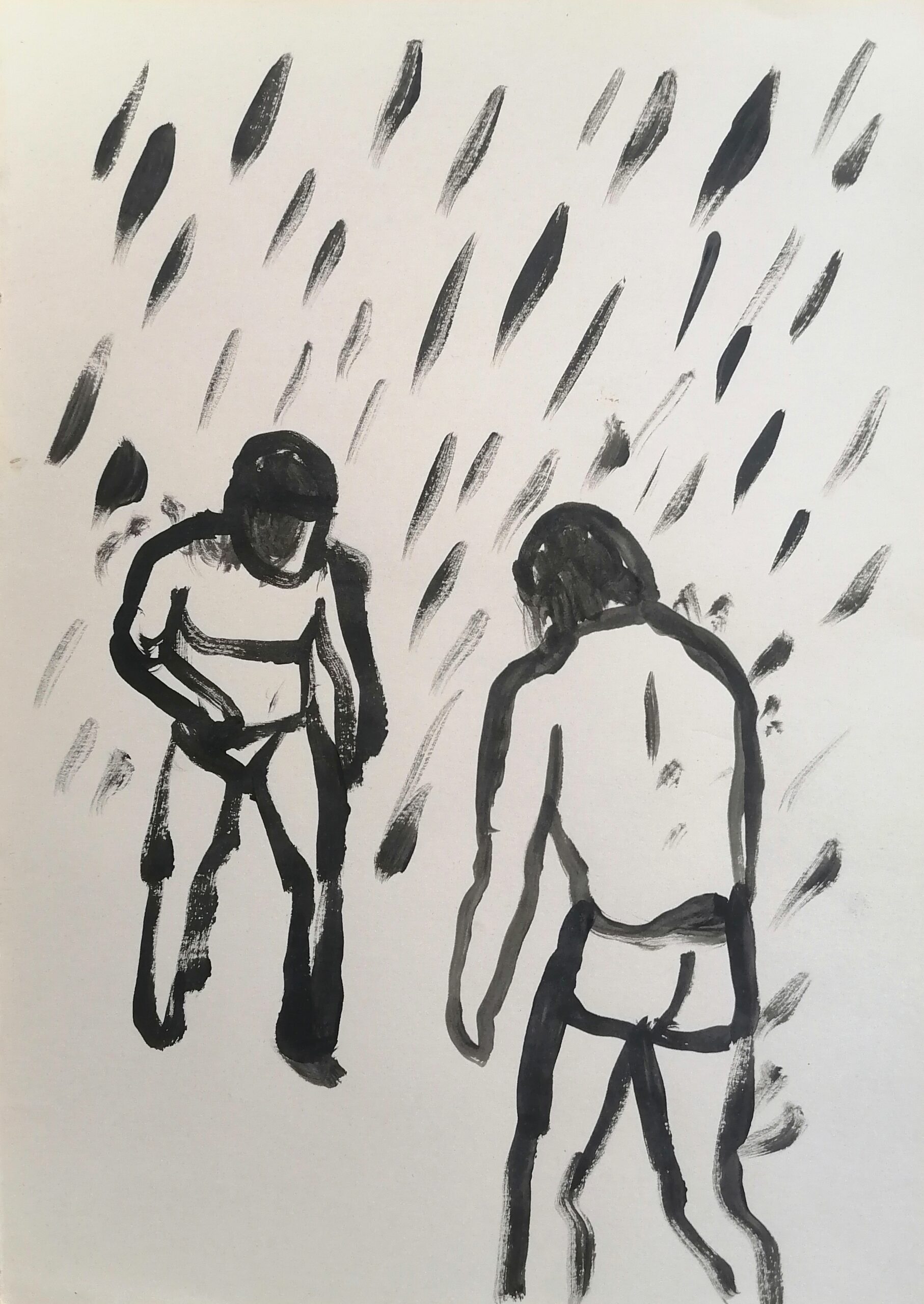 fight i (2021) acrylic on paper 29,7x21cm