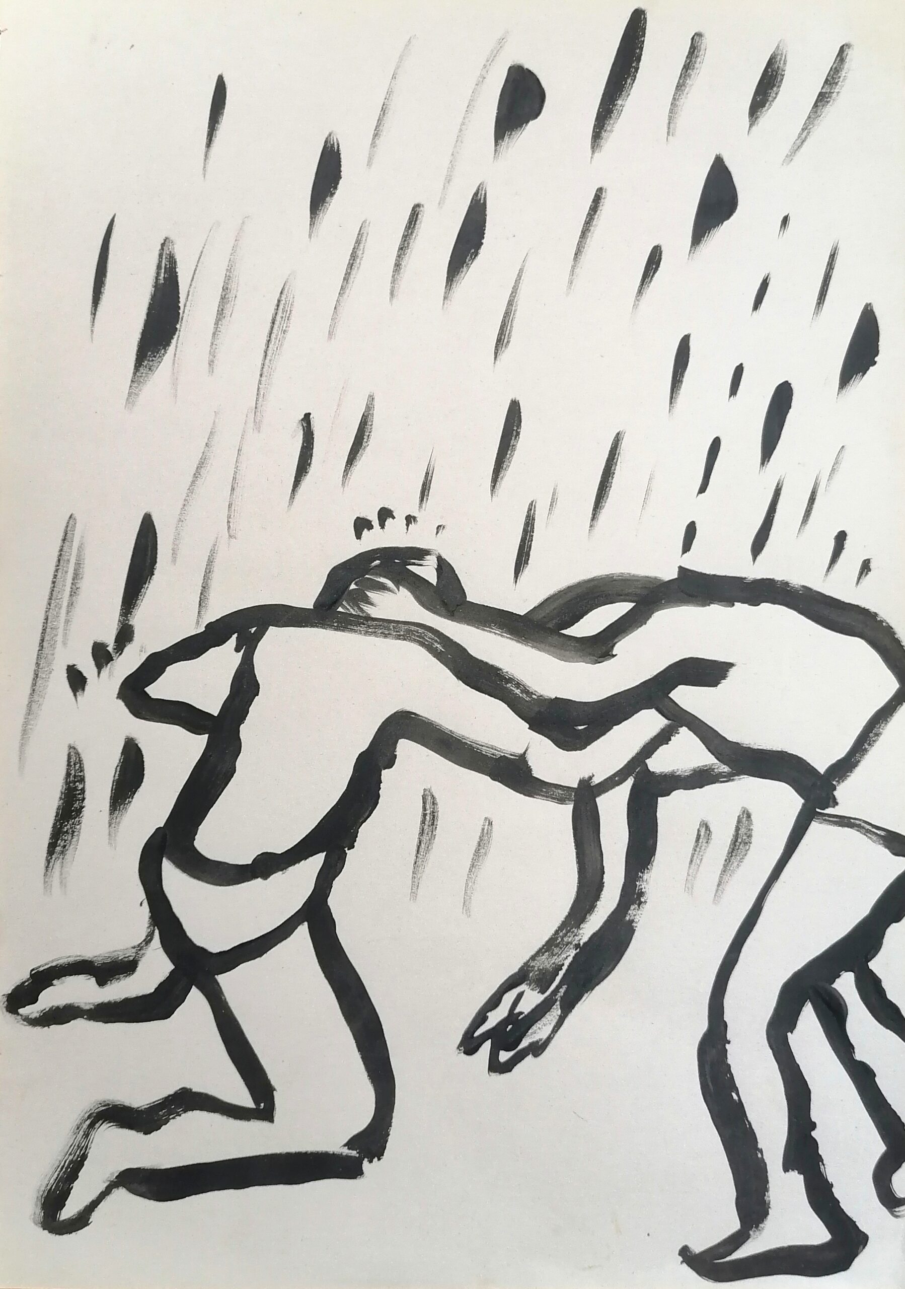 fight ii (2021) acrylic on paper 29,7x21cm