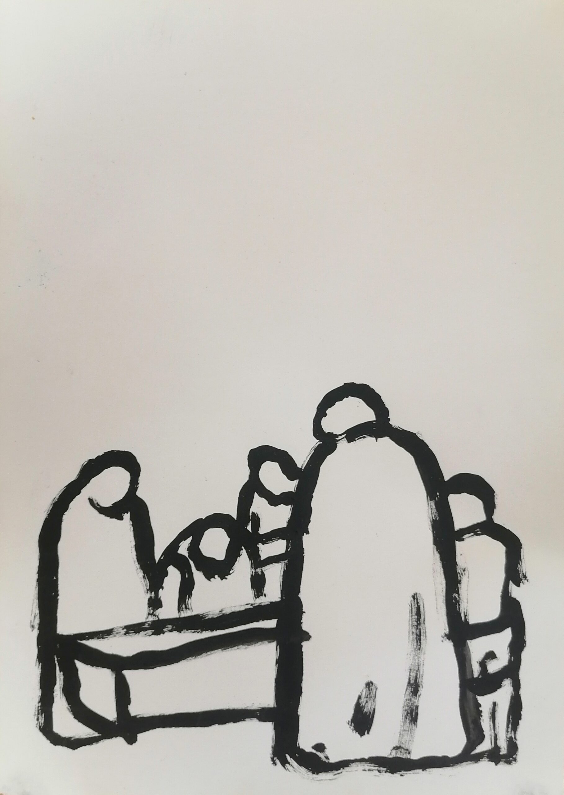 untitled duelo (2019) acrylic on paper 29,7x21cm